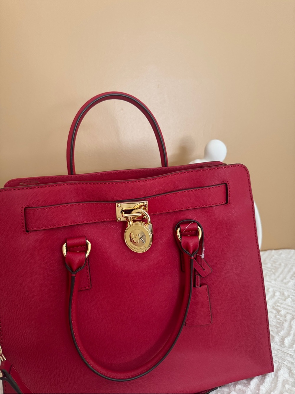 NEW Michael Kors Red Saffiano Leather Satchel